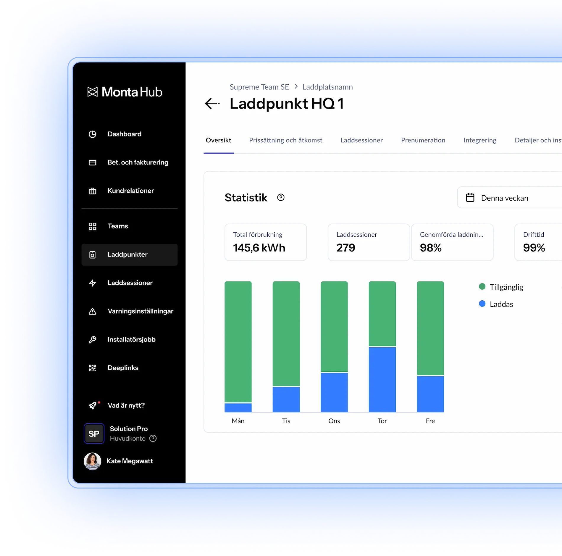 EV charging platform - desktop