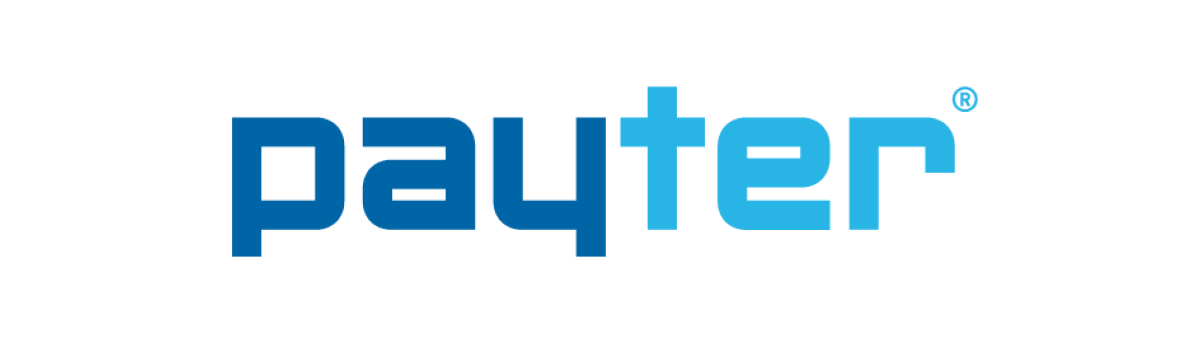 Payter logo featuring a modern, blue gradient text with a registered trademark symbol, set against a transparent background.