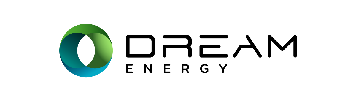 Titre de l'image : Logo de logiciel de supervision de bornes de recharge Résumé de l'image : Logo innovant pour la gestion de bornes de recharge. Logo de Dream Energy : cercles entrelacés vert et bleu représentant l'innovation dans les solutions de recharge électrique.