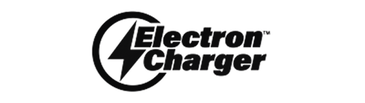 Electron Charger - Innovative EV Charging Software Solution Black logo featuring the text