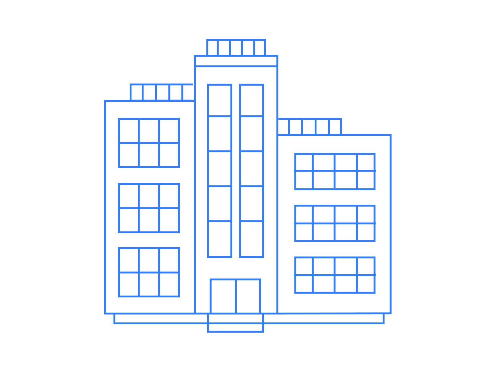 Illustration of a group of office buildings