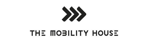 Logo featuring "THE MOBILITY HOUSE" in bold black text, accompanied by three grey arrow symbols indicating forward movement.