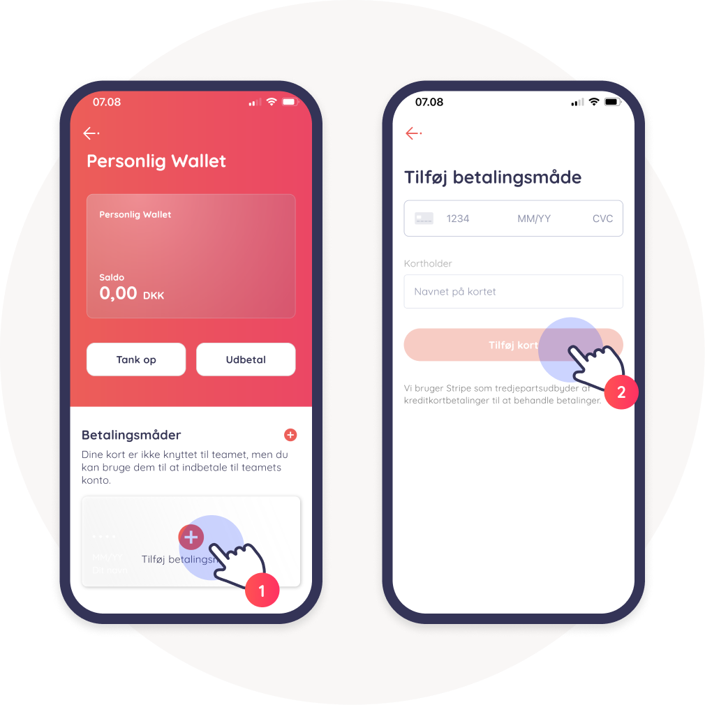 tryk tilføj betalingsmåder monta app
