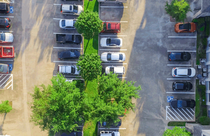 Cars parked in a parking lott