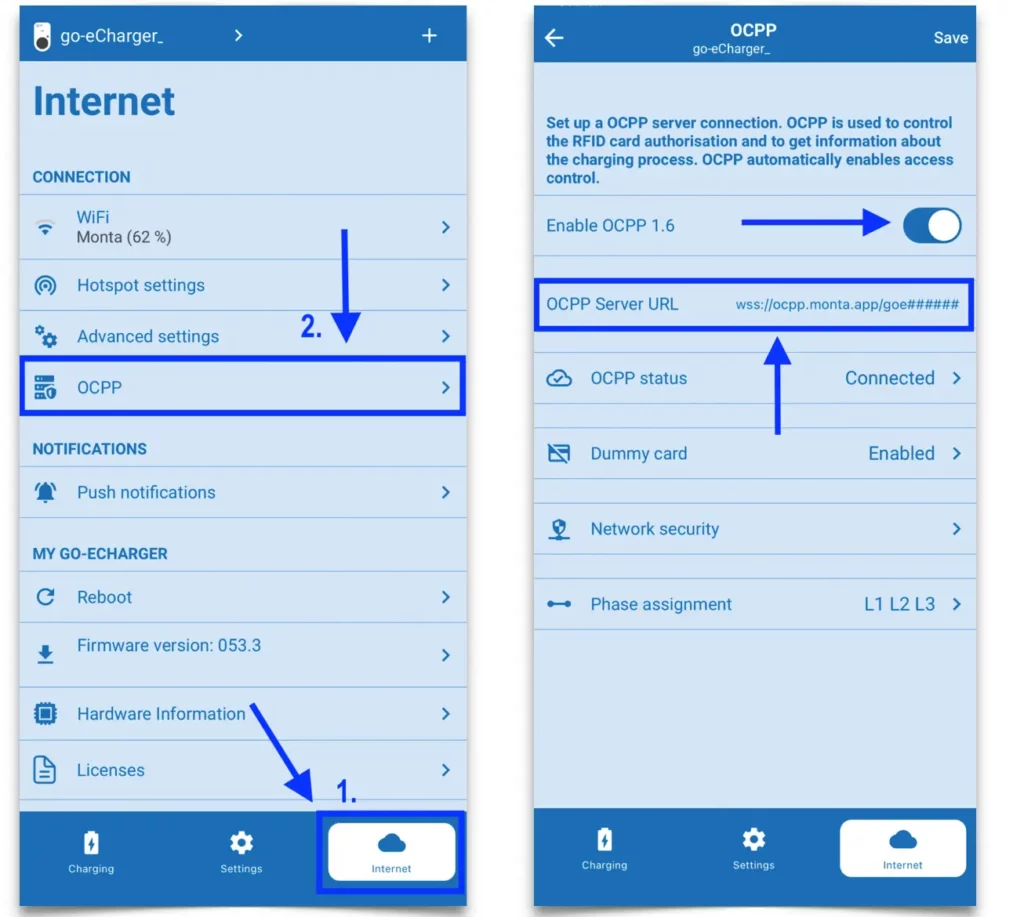 Connecting the charge point to your local WiFi