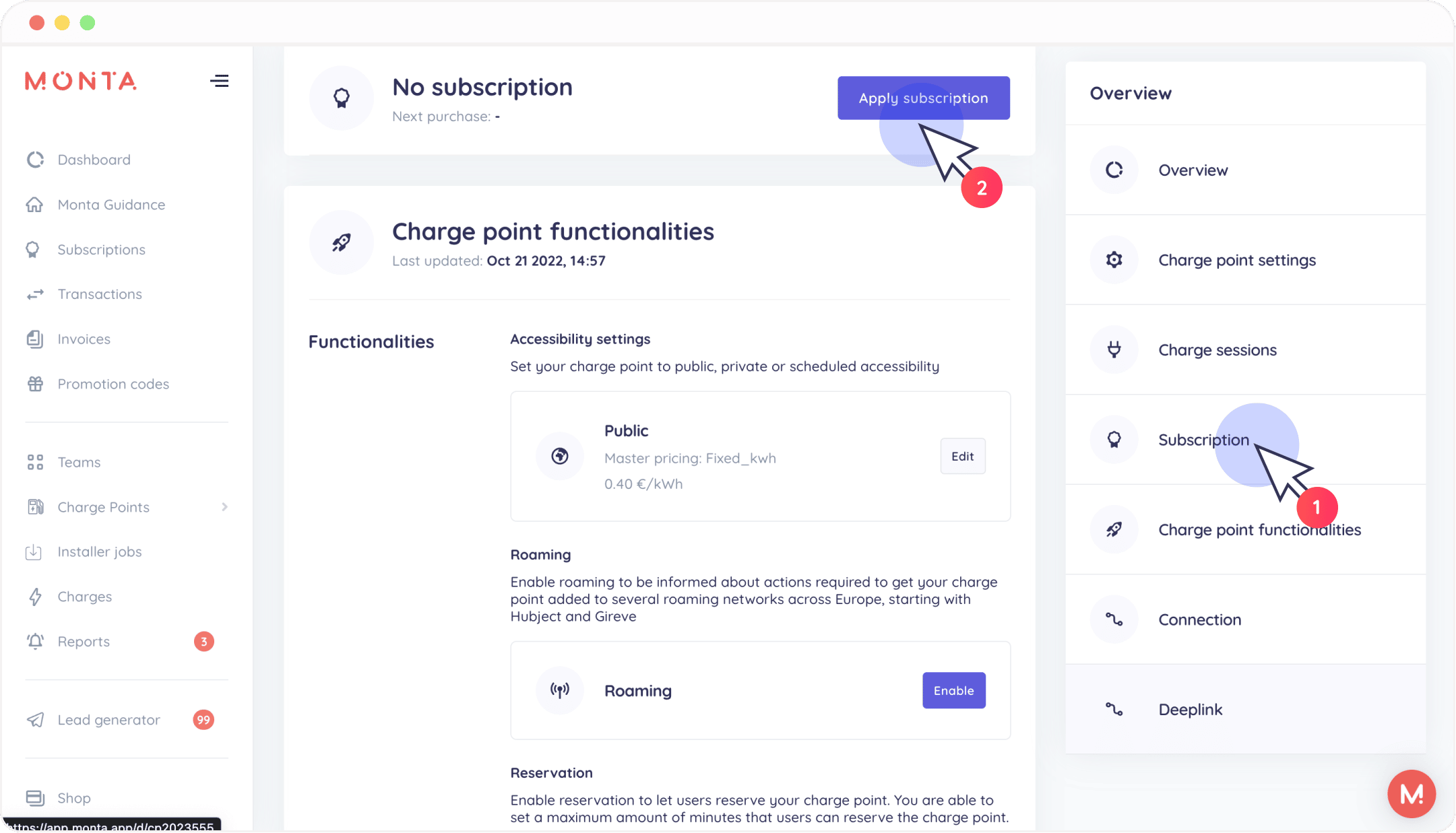 Go to subscription