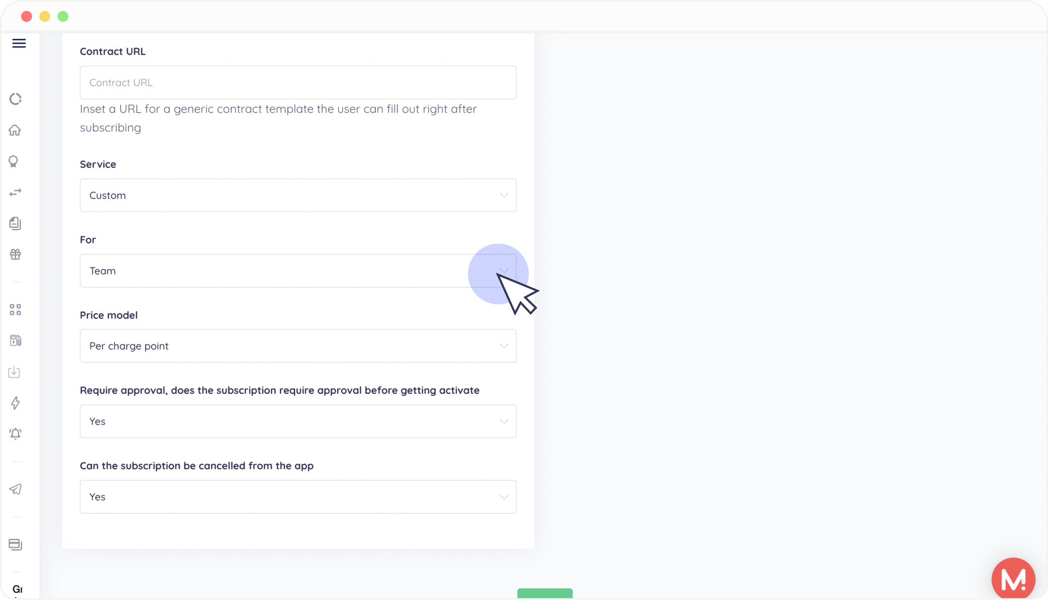 Select to have plan per team