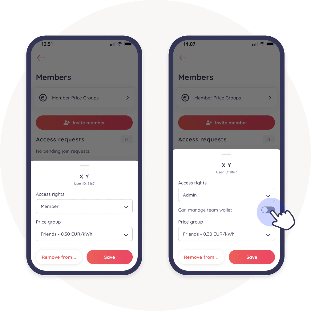 change member settings app