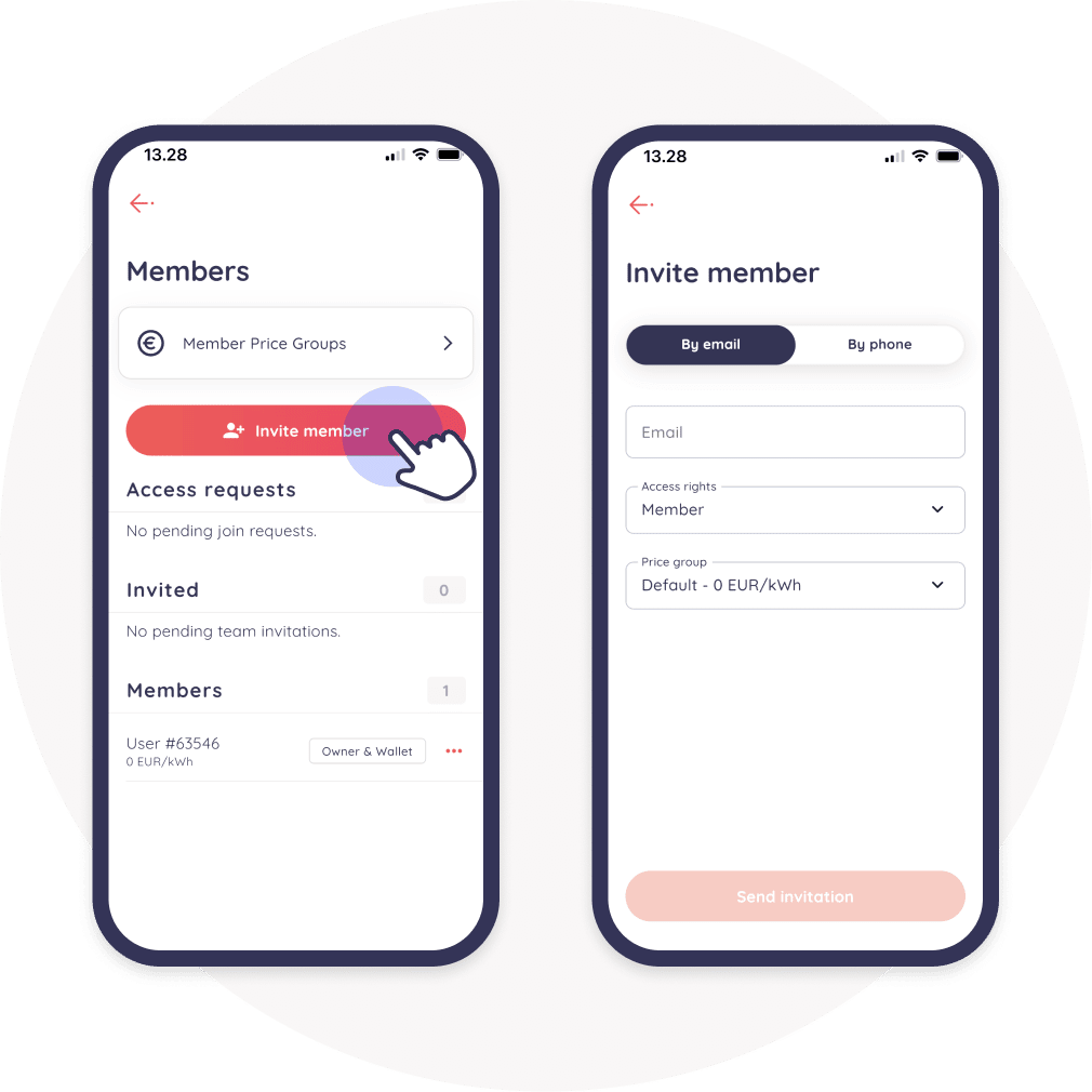 click invite fill details app