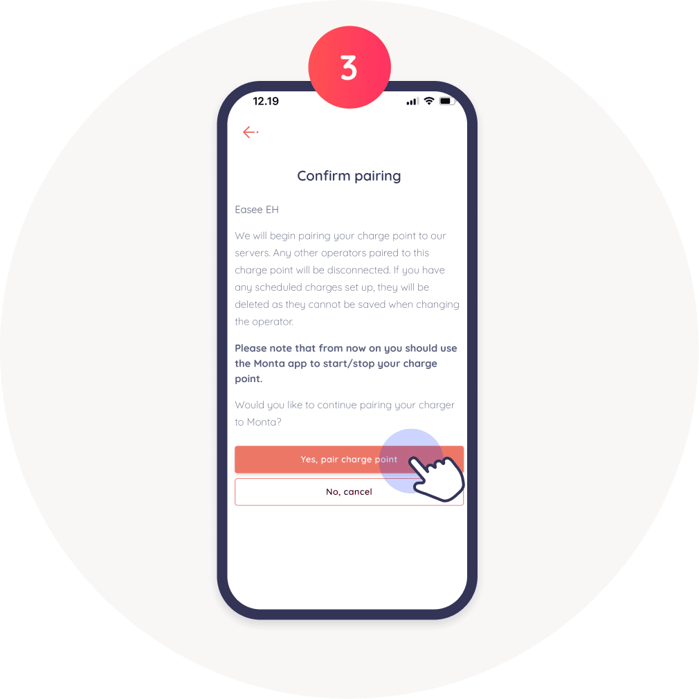click yes pair charge point app
