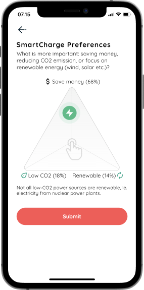 SmartCharge Preferences Screen