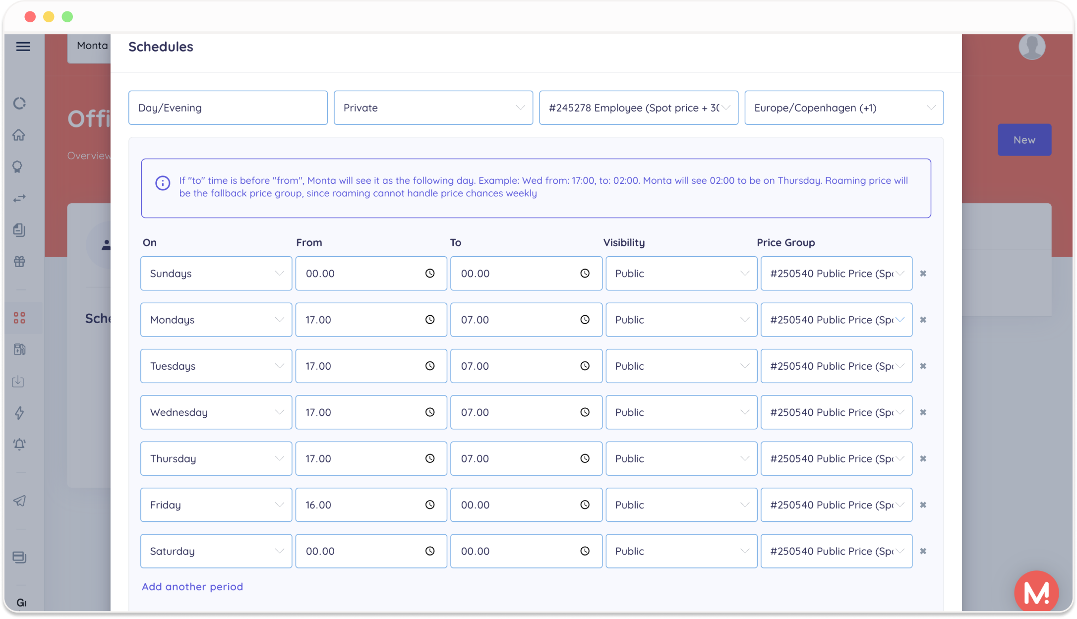 schedule example