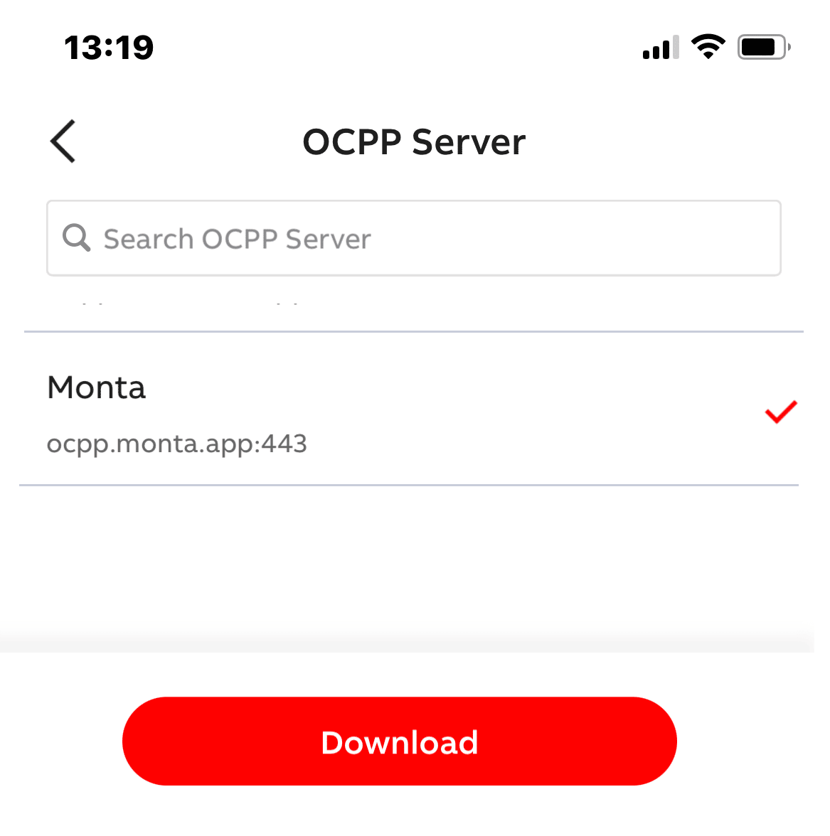 select monta ocpp server