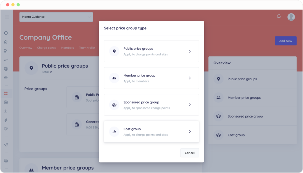 Choose price group