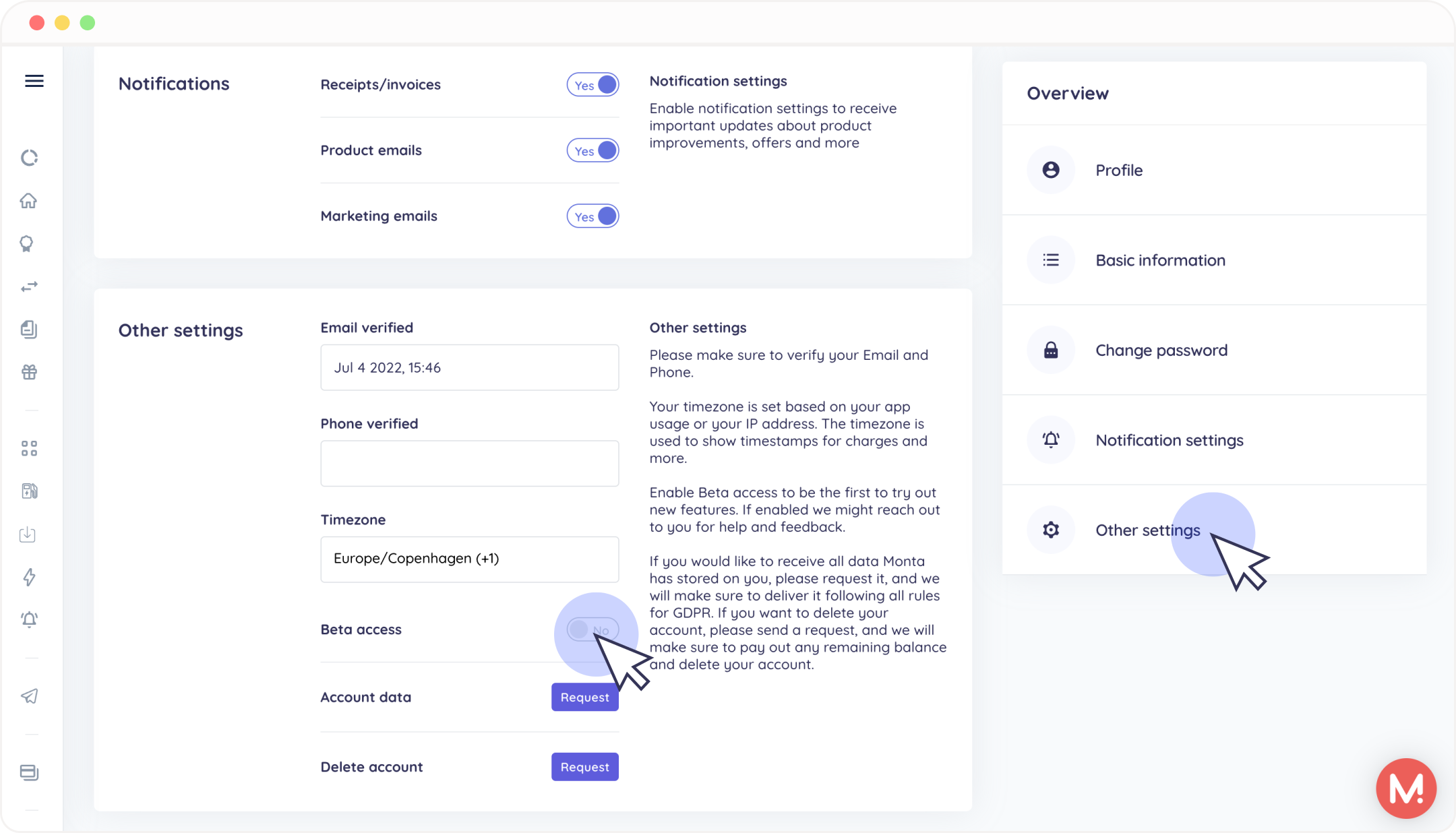 Beta Access Monta Portal