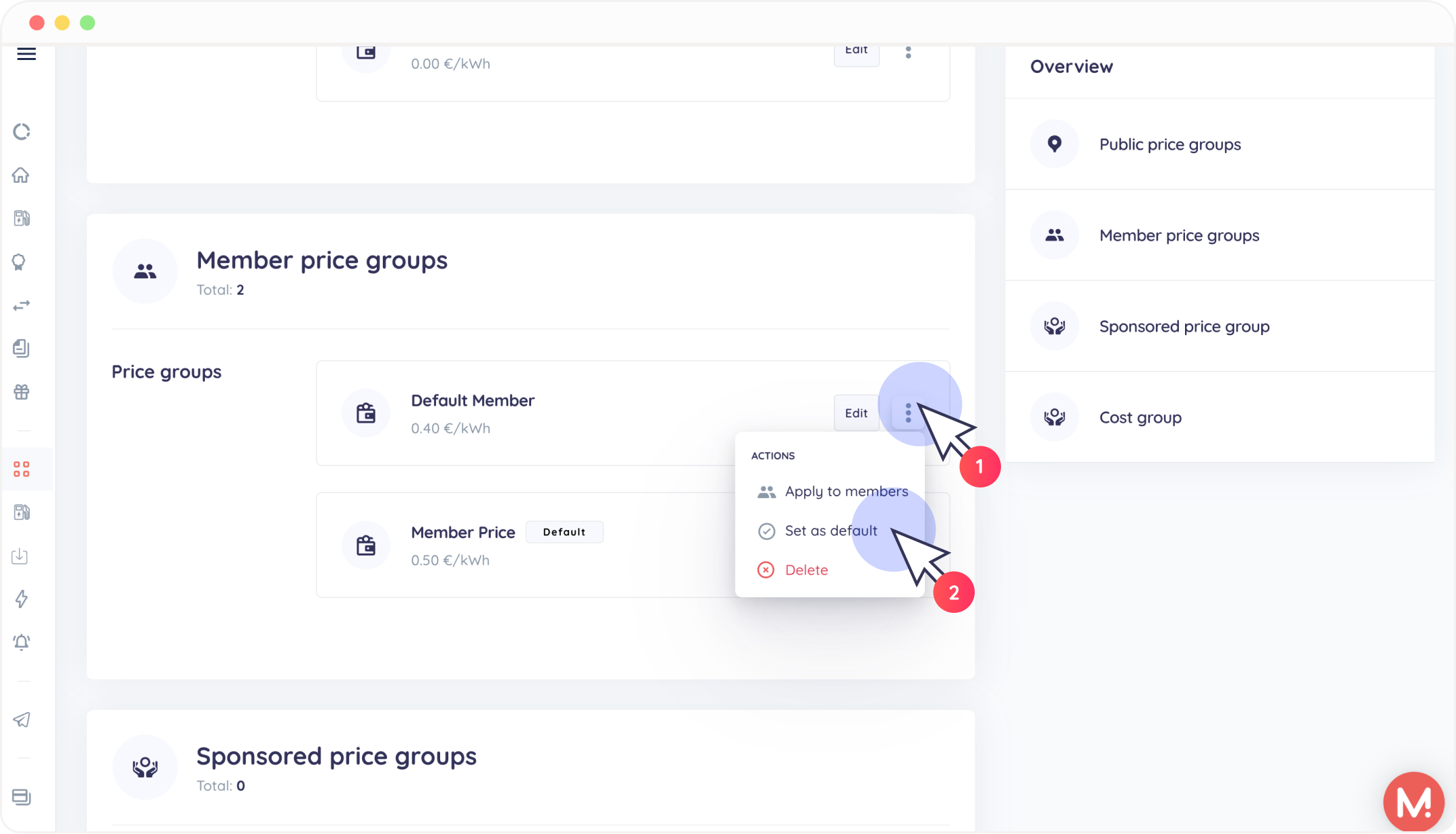 Set price group as default one