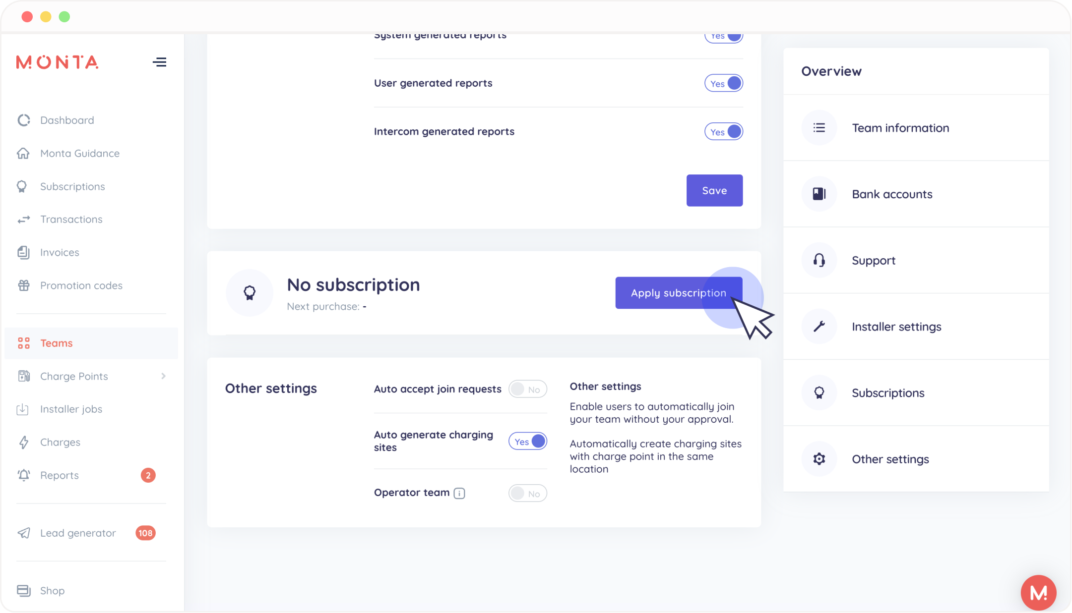 Team subscriptions 1