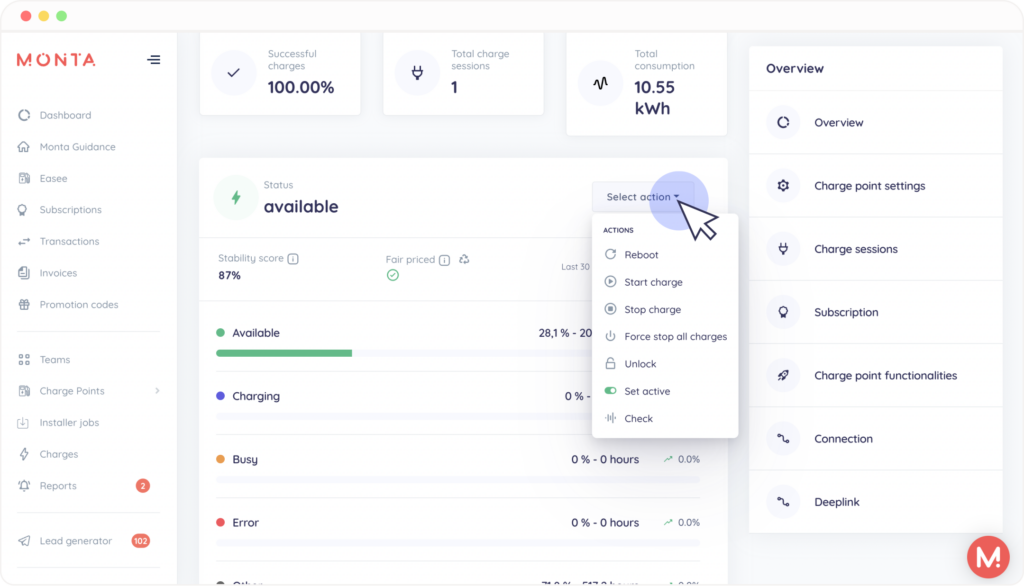 click select action button portal