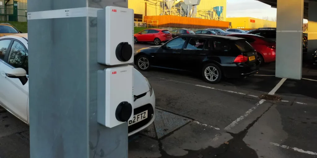 Supporting Ricoh’s sustainable production efforts with EV charging 2 ricoh chargers