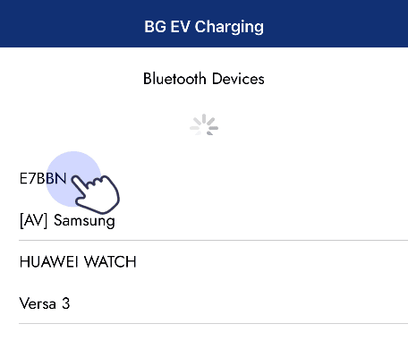 select the charge point bg ev charging app