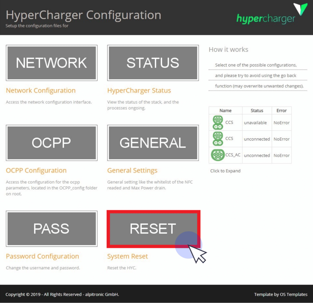 select reset alpitronic installation guide