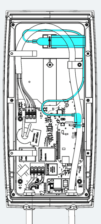 Connection dongle in the Indra charge point