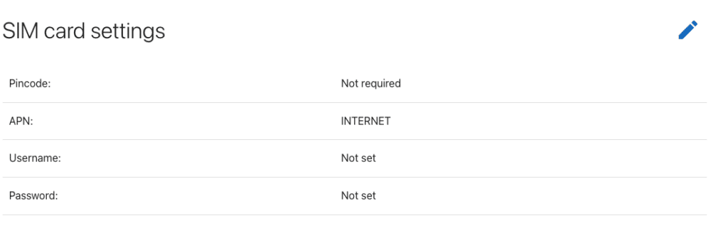 SIM card setup enelion lumina web ui