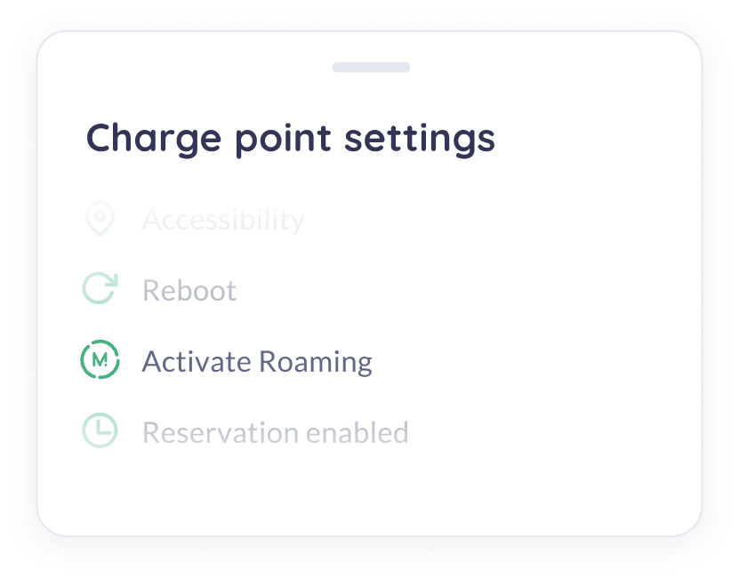 roaming - charge point settings