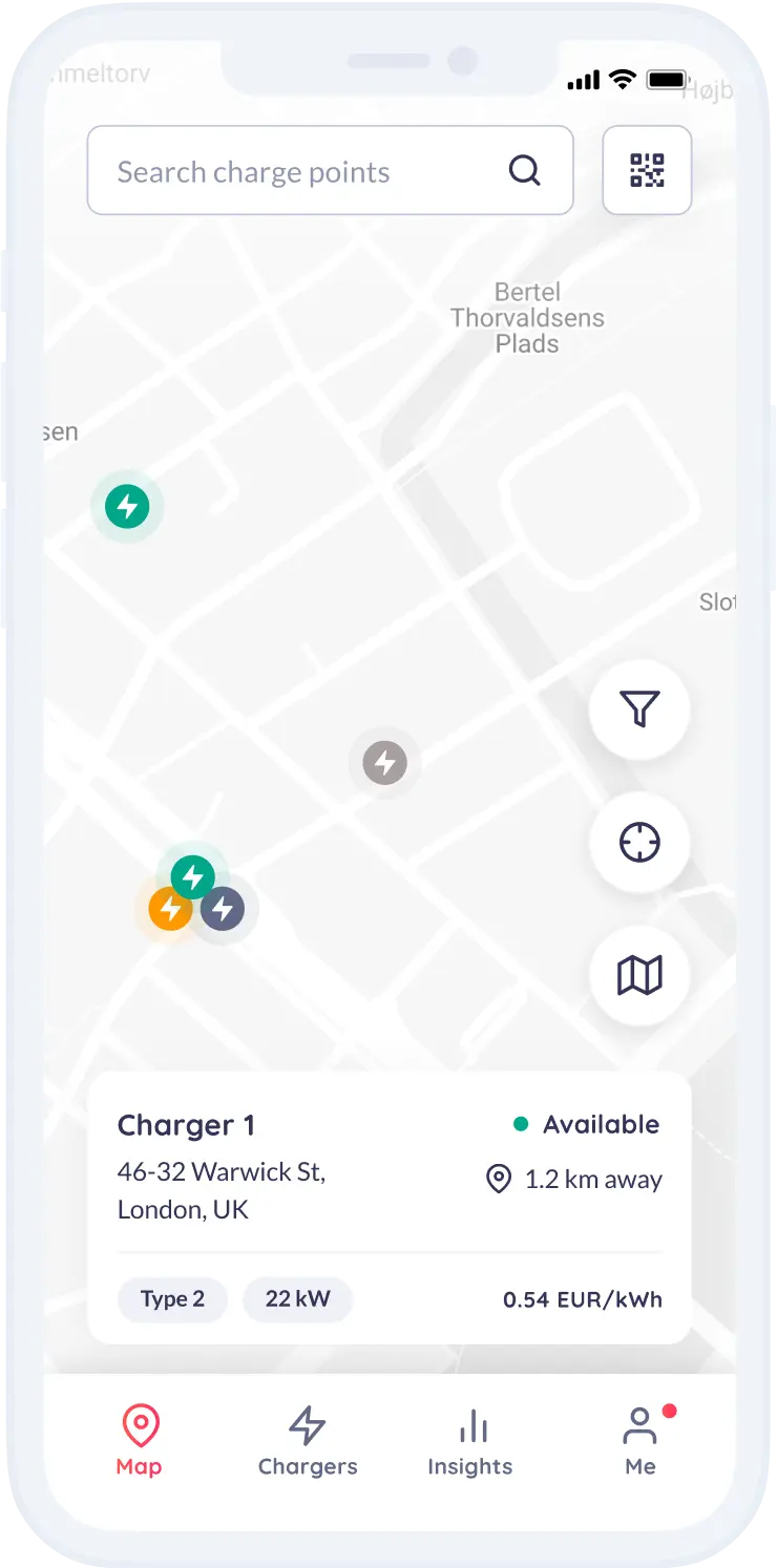 Choose charger - app mockup