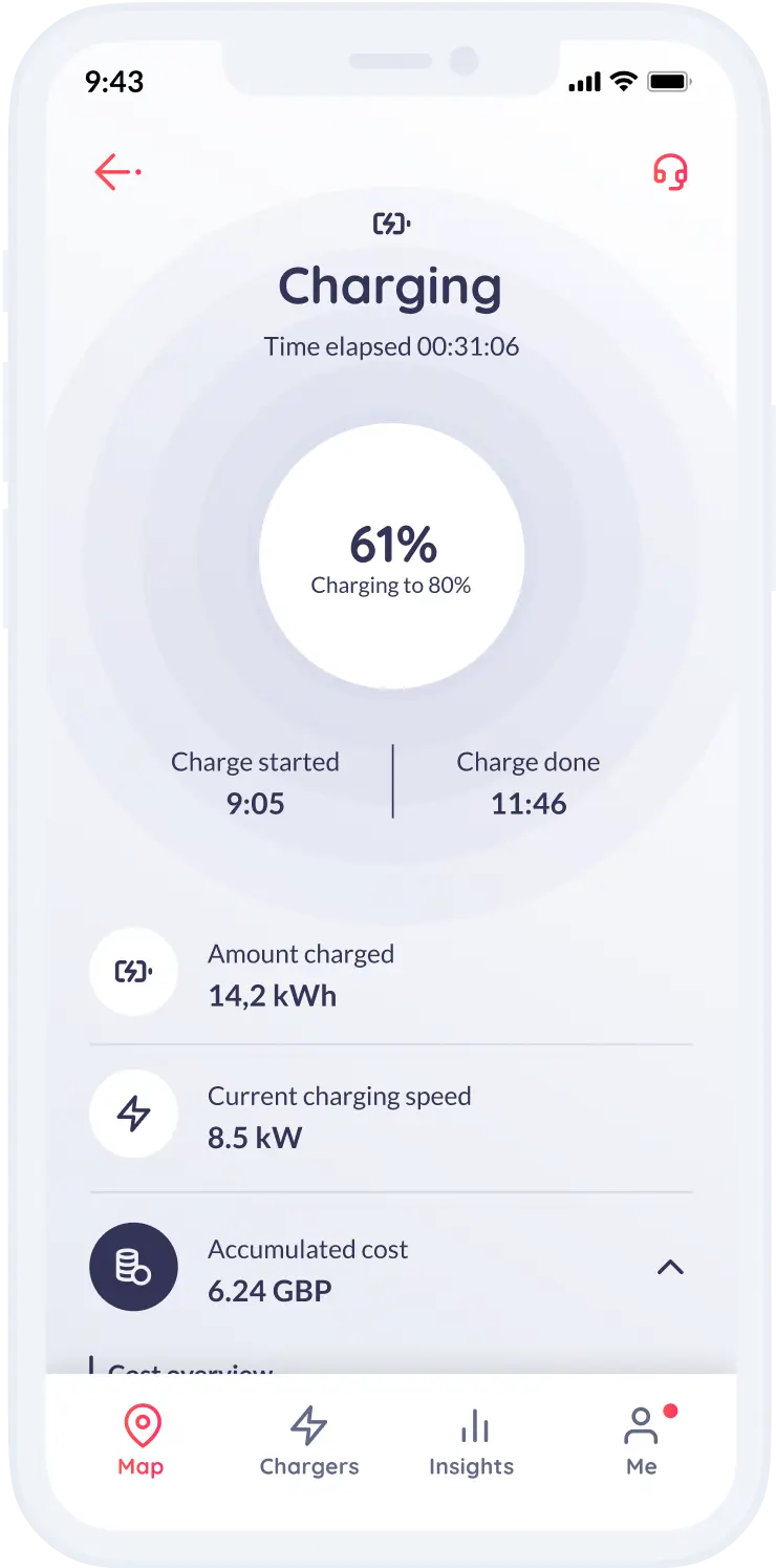 Charging app mockup