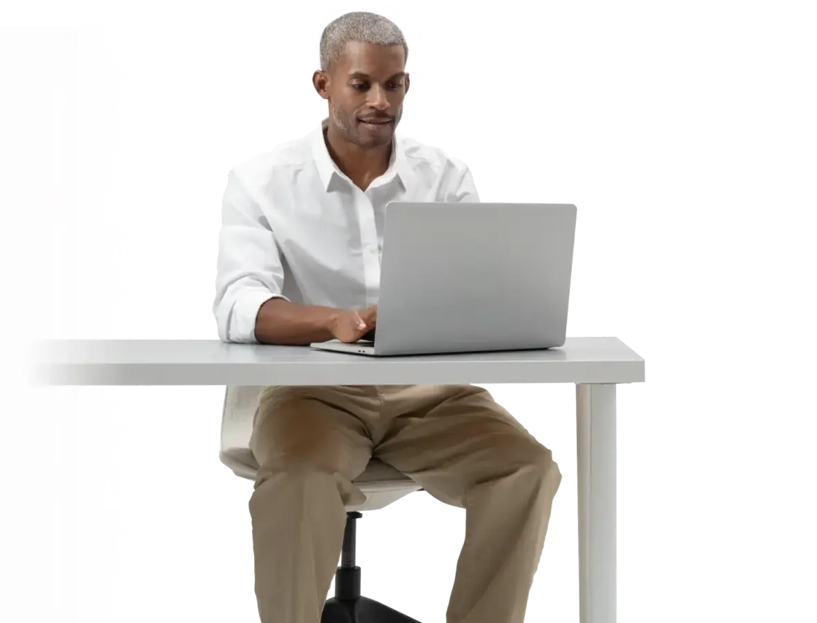 illustration man desk